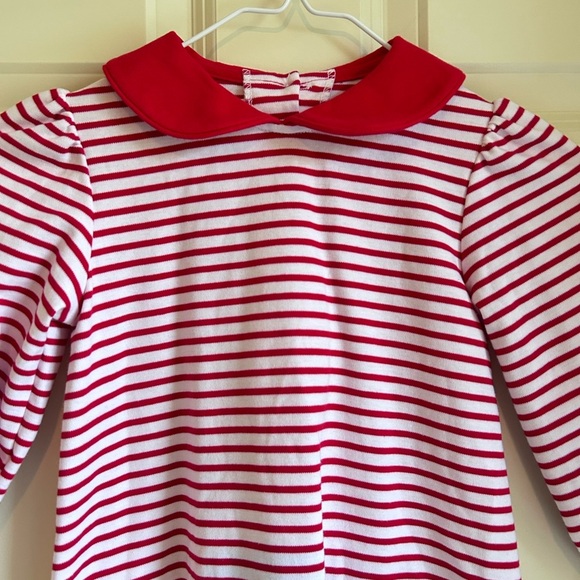 Girls Zucchini Red and White Santa Appliqué Christmas Dress Size 4T - Picture 5 of 12